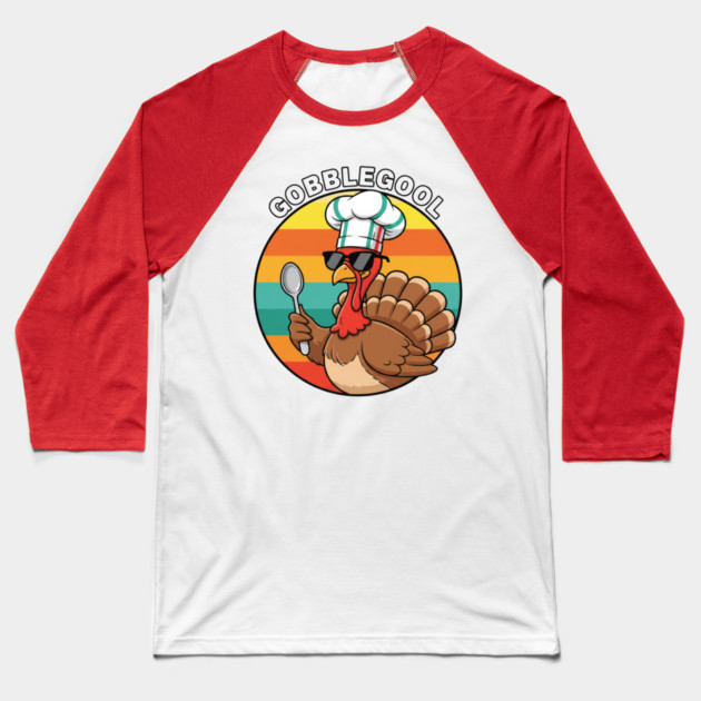 Gobblegool Turkey Chef – Funny Thanksgiving Italian Turkey Baseball T-Shirt by Creatifly Graphic Tees