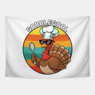 Gobblegool Turkey Chef – Funny Thanksgiving Italian Turkey Tapestry