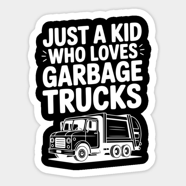 Just a Kid Who Loves Garbage Trucks Magnet by Frank Ring