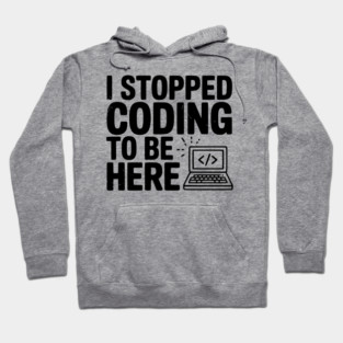 I Stopped Coding To Be Here Hoodie