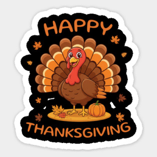 Happy Thanksgiving Turkey - Funny Fall Harvest Holiday Magnet