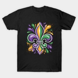 Mardi Gras Paint Splatter T-Shirt