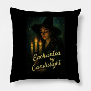 Emotional Holiday Scene with Witch, Firelight, and Gift Pillow