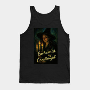 Emotional Holiday Scene with Witch, Firelight, and Gift Tank Top