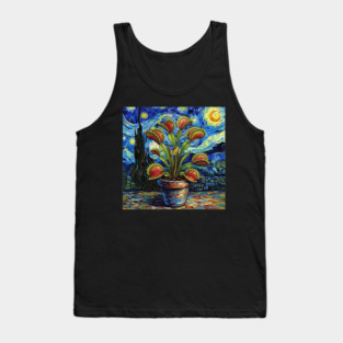 Venus Flytrap Carnivorous Plant Starry Night Van Gogh Style Tank Top