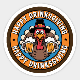 Happy Drinksgiving - Funny Thanksgiving Beer Drinking Sticker
