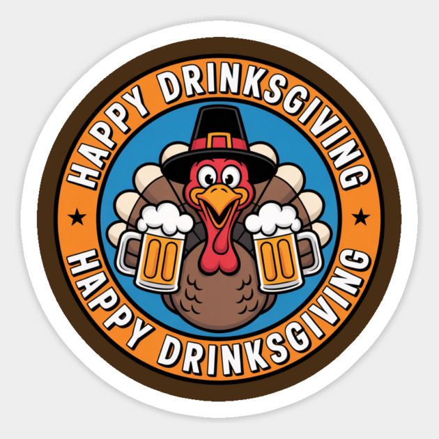 Happy Drinksgiving - Funny Thanksgiving Beer Drinking Magnet by Creatifly Graphic Tees