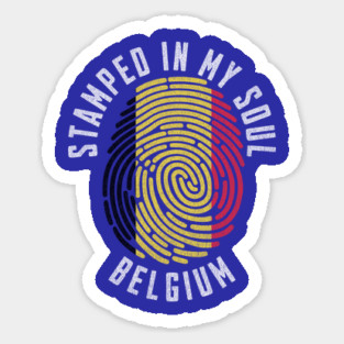 Proud Belgian Heritage Fingerprint Art for Patriotic Souls Sticker