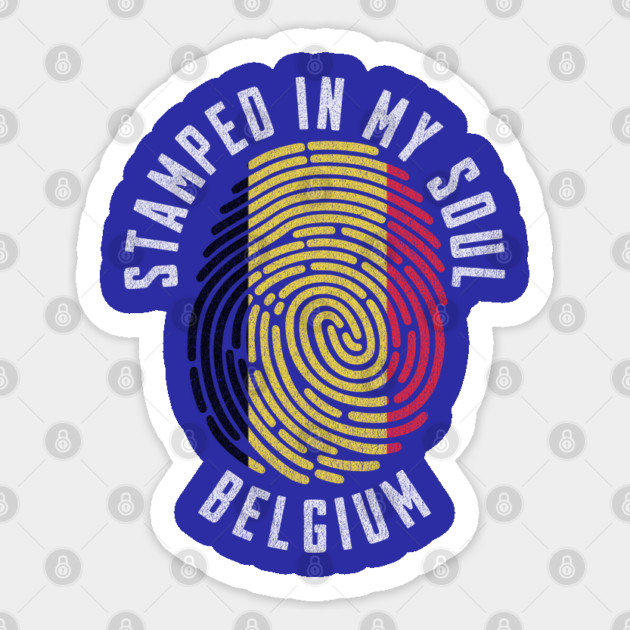 Proud Belgian Heritage Fingerprint Art for Patriotic Souls Sticker by Yesteeyear