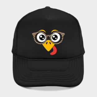 Funny Turkey Face with Glasses Thanksgiving Hat