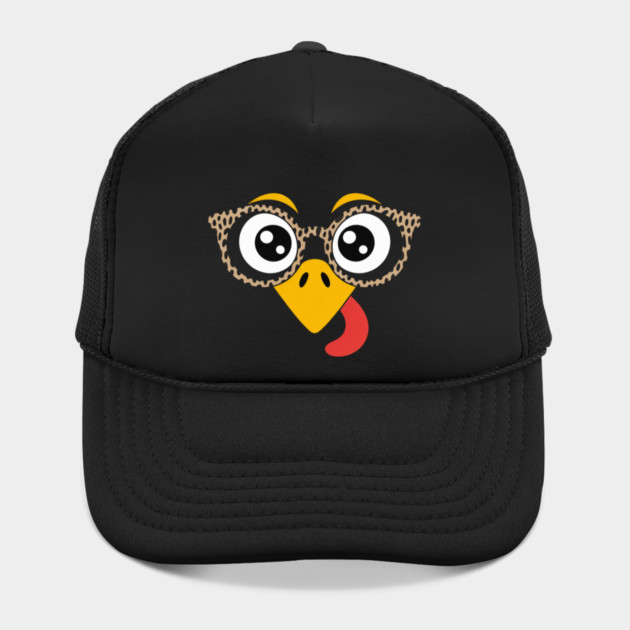 Funny Turkey Face with Glasses Thanksgiving by Creatifly Graphic Tees