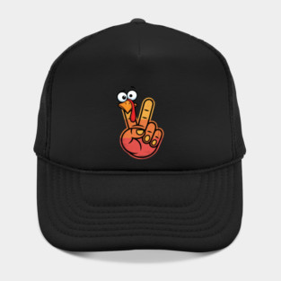 Peace Sign Turkey Hand Thanksgiving - Funny Turkey Hand Gesture Hat