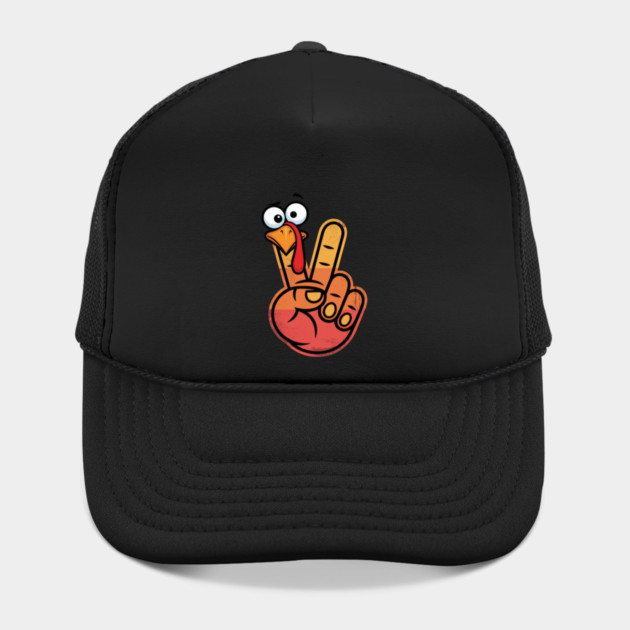 Peace Sign Turkey Hand Thanksgiving - Funny Turkey Hand Gesture by Creatifly Graphic Tees