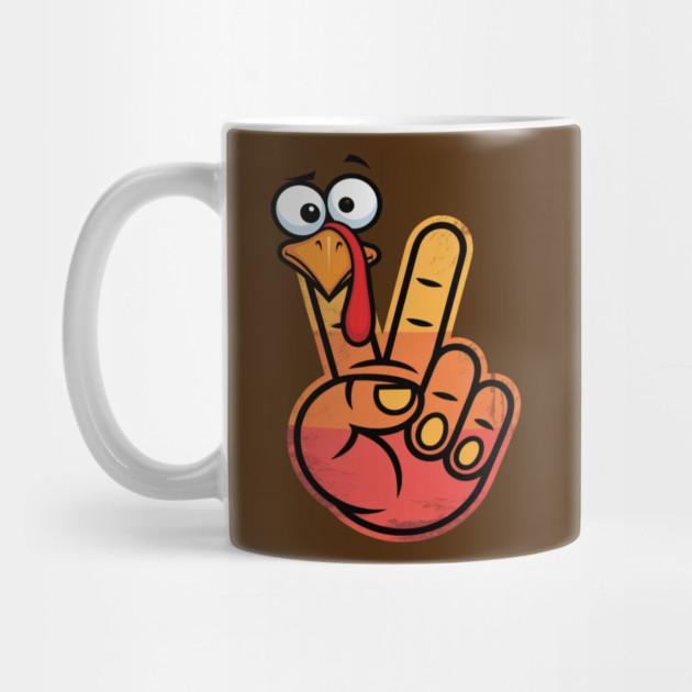 Peace Sign Turkey Hand Thanksgiving - Funny Turkey Hand Gesture by Creatifly Graphic Tees