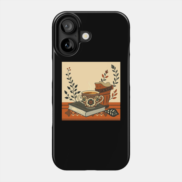 Classic Novels and Cappuccino coffee Phone Case by SR8891
