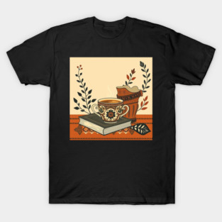 Classic Novels and Cappuccino coffee T-Shirt