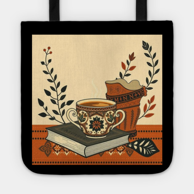 Classic Novels and Cappuccino coffee Tote by SR8891