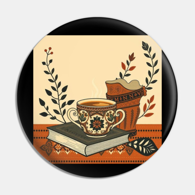 Classic Novels and Cappuccino coffee Pin by SR8891