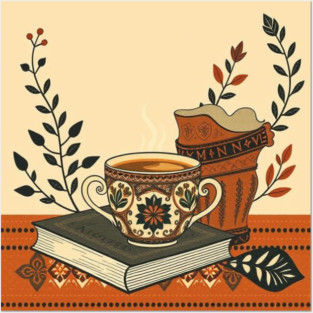 Classic Novels and Cappuccino coffee Posters and Art