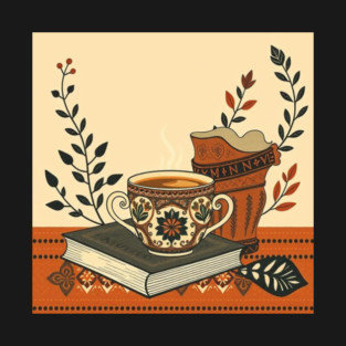 Classic Novels and Cappuccino coffee T-Shirt