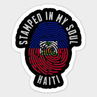 Proud Haitian Heritage Fingerprint Art for Patriotic Hearts Sticker