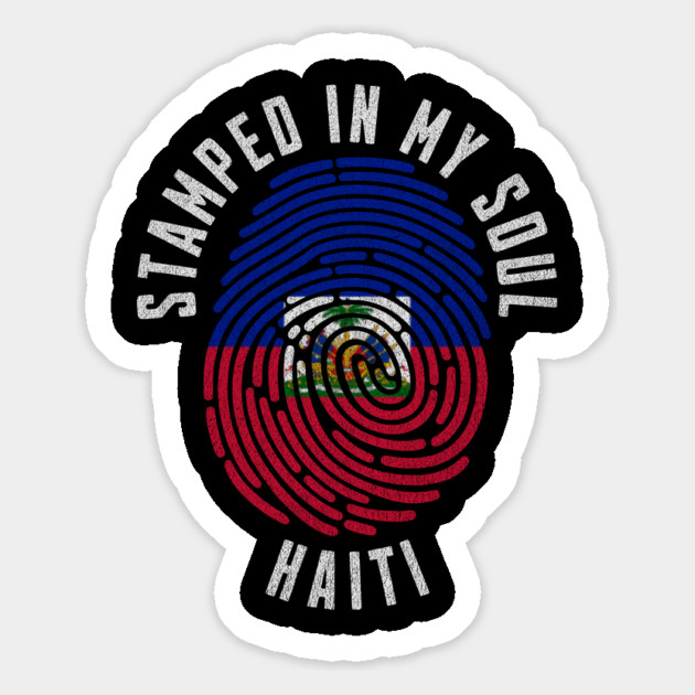 Proud Haitian Heritage Fingerprint Art for Patriotic Hearts Magnet by Yesteeyear