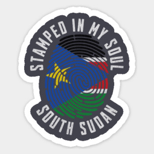 Proud South Sudan Heritage Fingerprint Art for Patriotic Hearts Magnet