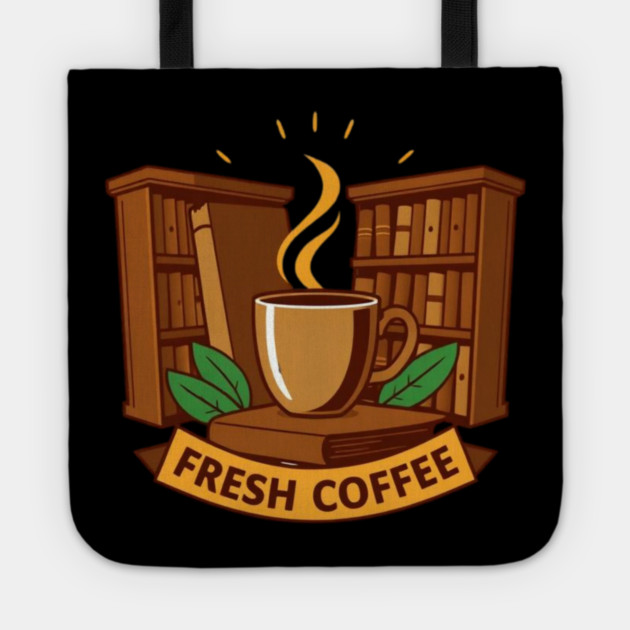 Old Libraries Fresh Coffee books Tote by SR8891