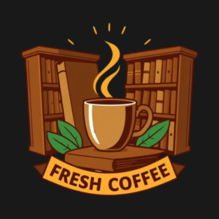 Old Libraries Fresh Coffee books T-Shirt