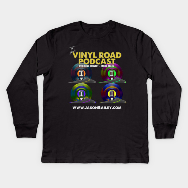 The Vinyl Road Podcast Warhol Design Kids Long Sleeve T-Shirt by BPX (Bailey Podcast XChange) Merch