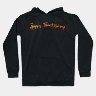 Happy Thanksgiving - Simple Fall Pilgrim Hat Holiday Hoodie