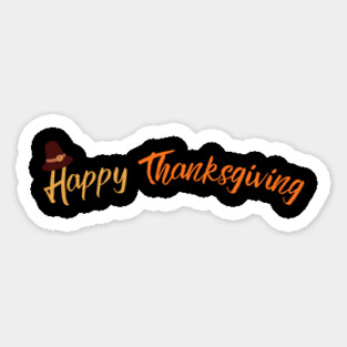 Happy Thanksgiving - Simple Fall Pilgrim Hat Holiday Magnet