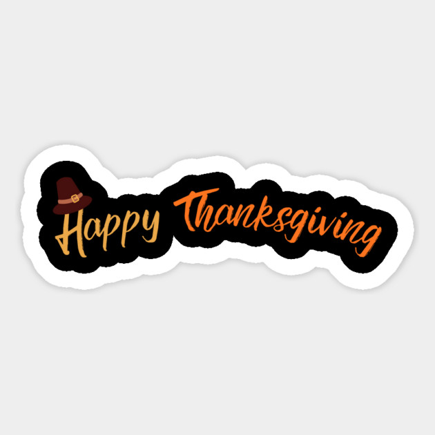 Happy Thanksgiving - Simple Fall Pilgrim Hat Holiday Magnet by Creatifly Graphic Tees