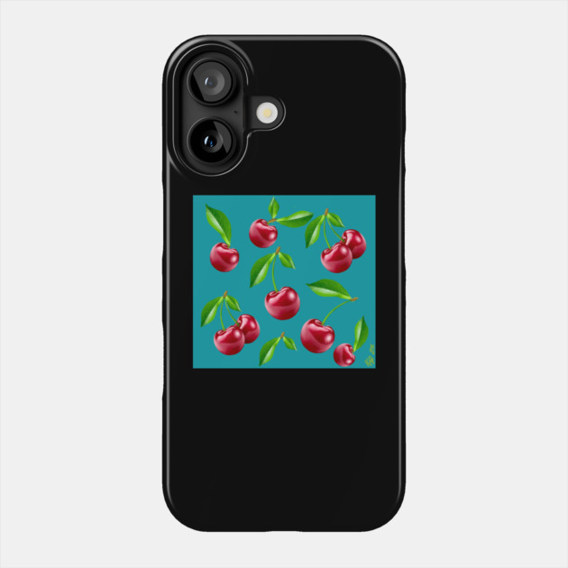 Cherry Pattern Phone Case by Kristonya Art