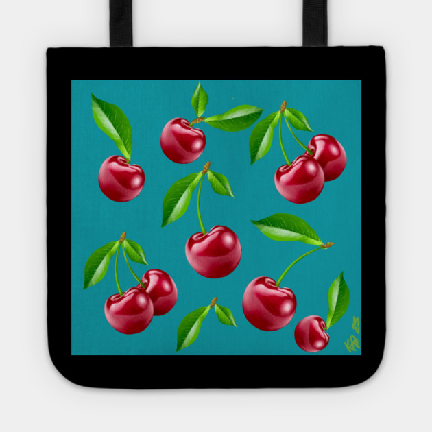 Cherry Pattern Tote by Kristonya Art