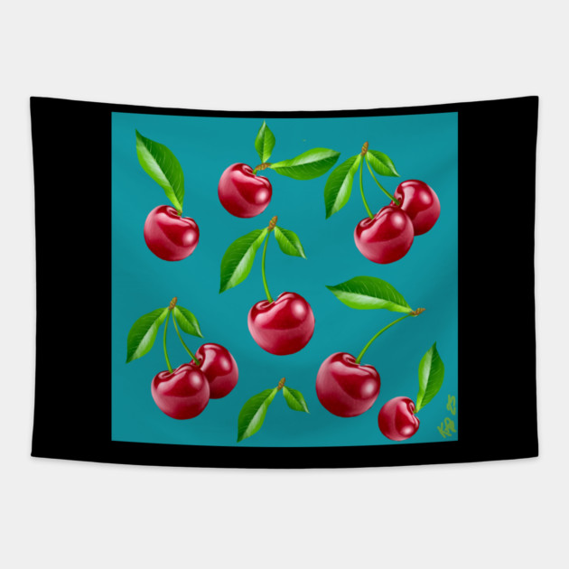 Cherry Pattern Tapestry by Kristonya Art