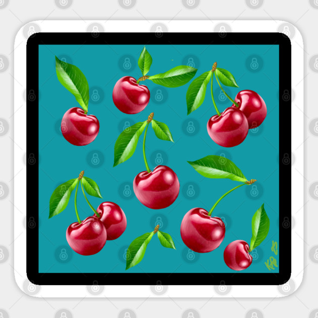 Cherry Pattern Sticker by Kristonya Art
