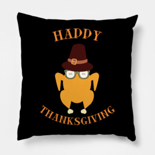 Happy Thanksgiving Turkey Butt - Funny Pilgrim Hat Turkey Pillow