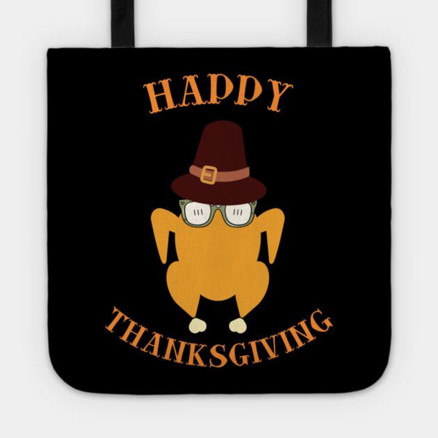 Happy Thanksgiving Turkey Butt - Funny Pilgrim Hat Turkey Tote by Creatifly Graphic Tees