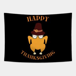 Happy Thanksgiving Turkey Butt - Funny Pilgrim Hat Turkey Tapestry