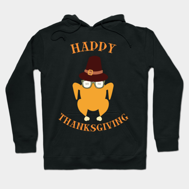 Happy Thanksgiving Turkey Butt - Funny Pilgrim Hat Turkey Hoodie by Creatifly Graphic Tees