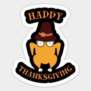 Happy Thanksgiving Turkey Butt - Funny Pilgrim Hat Turkey Magnet