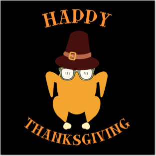 Happy Thanksgiving Turkey Butt - Funny Pilgrim Hat Turkey Posters and Art