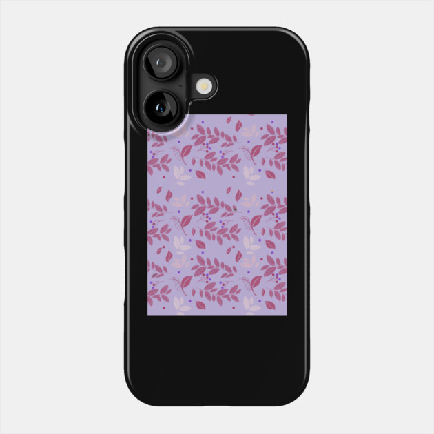 Violet leaf_berry pattern Phone Case by Kristonya Art