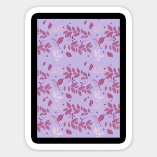 Violet leaf_berry pattern Sticker