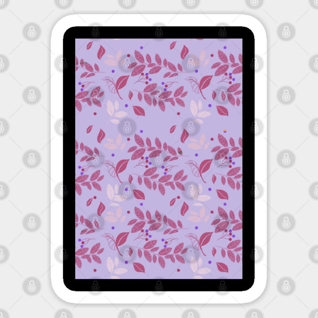Violet leaf_berry pattern Sticker by Kristonya Art