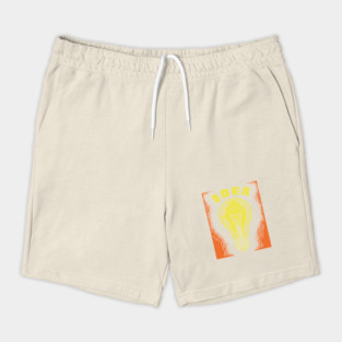 Bright Idea Lightbulb Vintage Linocut Graphic Shorts