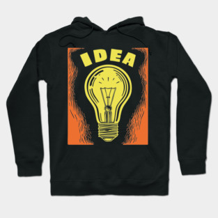 Bright Idea Lightbulb Vintage Linocut Graphic Hoodie