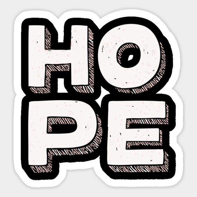 Hope Bold Graphic Vintage Inspirational Typography Magnet by TuncGK
