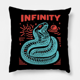 Infinity Snake Ouroboros Mythological Tattoo Art Pillow